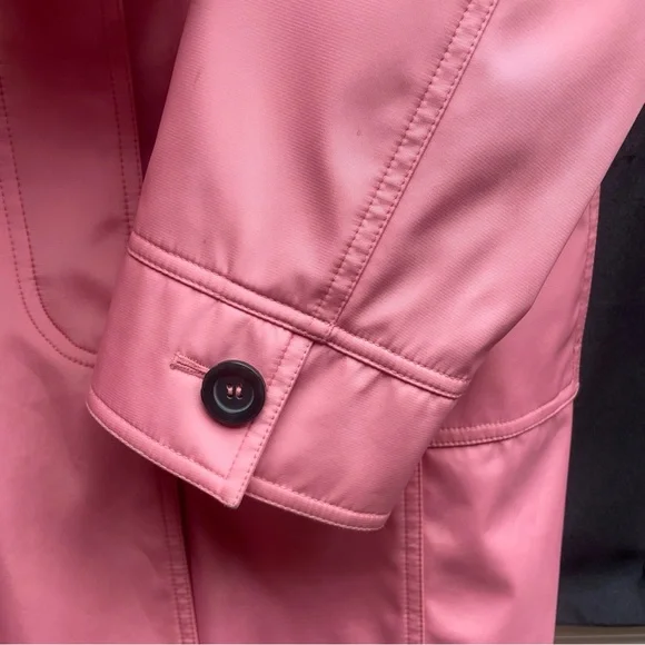 Talbots Pink Button Front Rain Coat Jacket,  Sz 10P - Picture 6 of 8